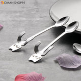 MIUK 304 Stainless Steel Coffee Spoon Creative Kitty Hook Dirtproof Coffee Tea Spoon Scoop