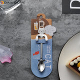 MIUK 304 Stainless Steel Coffee Spoon Creative Kitty Hook Dirtproof Coffee Tea Spoon Scoop