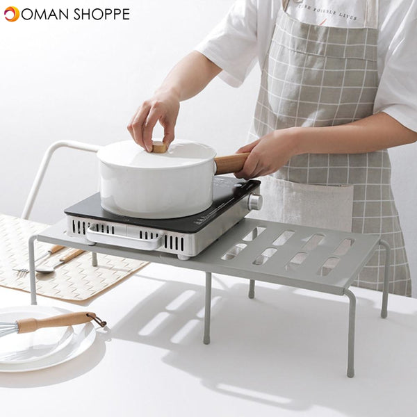 Multifunction Retractable Shelf Kitchen Iron Storage Rack For Cabinets Tableware Countertops