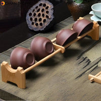 Natural Bamboo Tea Cup Holder Single Layer Tea Cup Holder Kungfu Tea Accessaries