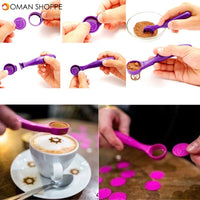 New Coffee Tools Electrical Latte Art Stencils Coffee Magic Spice Spoon Carving Spoon Baking Pastry Tool Foods Piping Spoons Cake Mold Decor