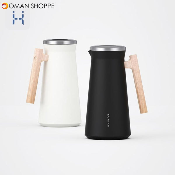 NEW Household 1.6L Water Bottle Water Jug Large Capacity Coffee Thermo Jugs Stainless Steel Kitchen Kettle Wooden Handle Pitcher