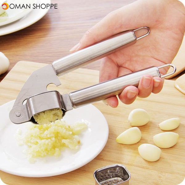 New Stainless Steel Garlic Press Hand Presser Crusher Ginger Squeezer Slicer Masher Kitchen Tool