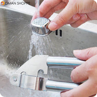 New Stainless Steel Garlic Press Hand Presser Crusher Ginger Squeezer Slicer Masher Kitchen Tool