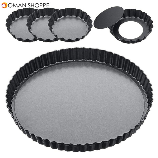 Non-stick Quiche Pan Tart Pan Pie Pan with Removable Loose Bottom Round Cake Baking Bake Tin Tray Pan Bakeware Kitchen Tools