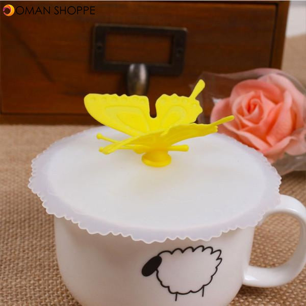 Novelty Silicone Bottle Cup Mug Lid Cover Cartoon Butterfly Cup Cover