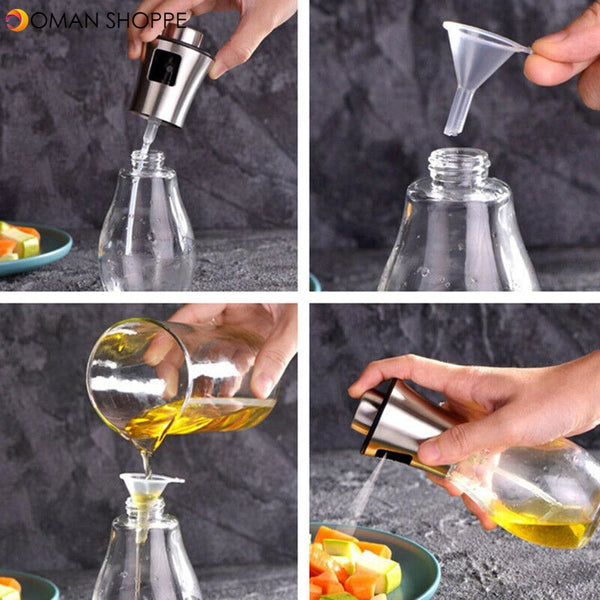 Olive Oil Sprayer Leak-Proof Oil Sprayer Vinegar Cooking Glass Bottles Dispenser Kitchen Cooking Baking BBQ Tool