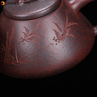 Original Ore Purple Clay,Wood Burning,Tea Set Stone Scoop Teapot,Drink ware, Pot,For Green Tea,Dark tea