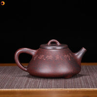 Original Ore Purple Clay,Wood Burning,Tea Set Stone Scoop Teapot,Drink ware, Pot,For Green Tea,Dark tea