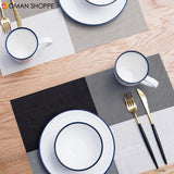 Pack of 4PCS Placemat Dining Table Mat Heat-resistant PVC Placement Washable Desk Top Decorative Placemats 45x30CM Rectangle