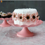 Pink Round Metal Cake Holder Of Cake Cup Cake Stand Birthday Wedding Party Display Holder 