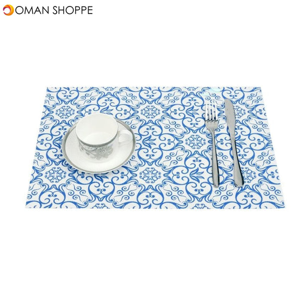 Placemat Fashion Pvc Dining Table Mat Disc Pads Bowl Pad Coasters Waterproof Table Cloth Pad Slip-Resistant Pad Multi-shape