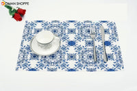 Placemat Fashion Pvc Dining Table Mat Disc Pads Bowl Pad Coasters Waterproof Table Cloth Pad Slip-Resistant Pad Multi-shape