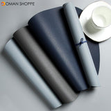 Placemat PU Leather Table Mat Heat Insulation Non-Slip Placemats Bowl Coaster Kitchen Tableware Pad 