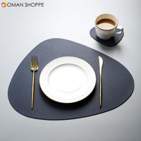 Placemat PU Leather Table Mat Heat Insulation Non-Slip Placemats Bowl Coaster Kitchen Tableware Pad 