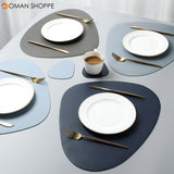 Placemat PU Leather Table Mat Heat Insulation Non-Slip Placemats Bowl Coaster Kitchen Tableware Pad 