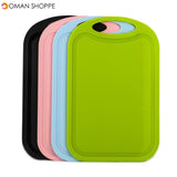 Plastic Chopping Block Meat Vegetable Cutting Board Non-Slip Anti Overflow With Hang Hole