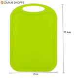 Plastic Chopping Block Meat Vegetable Cutting Board Non-Slip Anti Overflow With Hang Hole