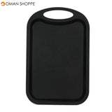 Plastic Chopping Block Meat Vegetable Cutting Board Non-Slip Anti Overflow With Hang Hole (Black)