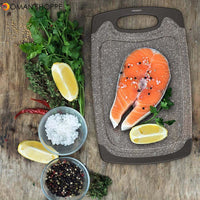 Plastic Cutting Board (3 Piece Set) BPA-Free with Juice Grooves Anti-slip Chopping Board for Vegetable Meat Kitchen Tools