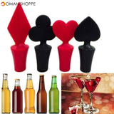 Poker Shaped Wine Stopper 1 Piece Silicone Vacuum Sealed Wine Stopper Bar Tools