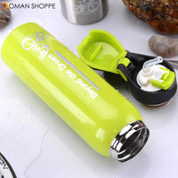 Portable 304 Stainless Steel 500ML Drink Water Bottle Insulated With Straw Water Bottle