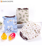 Portable Cotton Linen Insulation Thermal Picnic Snack Lunch Box For Office Women Kids Lunch Box Ice Bag Food Storage Case