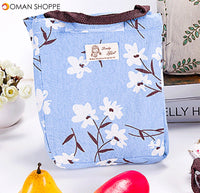 Portable Cotton Linen Insulation Thermal Picnic Snack Lunch Box For Office Women Kids Lunch Box Ice Bag Food Storage Case