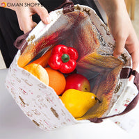 Portable Cotton Linen Insulation Thermal Picnic Snack Lunch Box For Office Women Kids Lunch Box Ice Bag Food Storage Case