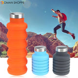 Portable Silicone Water Bottle Retractable Folding Coffee Bottle Outdoor Travel Drinking Collapsible Sport Drink Kettle