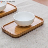 Rectangle Bamboo Scald Proof Tea Cup Holder Coaster Kungfu Tea Accessaries