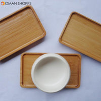 Rectangle Bamboo Scald Proof Tea Cup Holder Coaster Kungfu Tea Accessaries