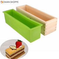 Rectangle Silicone Soap Mold Wooden Box DIY Tool Toast Loaf Cake Baking Mold