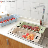 Retractable Storage Rack Drying Vegetable Drain Basket Dish Sink Basin Drain for Kitchen Tool