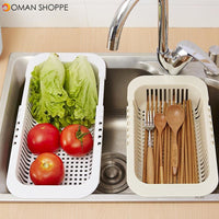 Retractable Storage Rack Drying Vegetable Drain Basket Dish Sink Basin Drain for Kitchen Tool