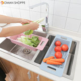 Retractable Storage Rack Drying Vegetable Drain Basket Dish Sink Basin Drain for Kitchen Tool