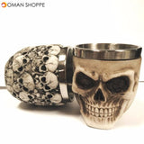 Retro 3D Stainless Steel Skull Cup Novelty Skull Head Vodka Mug Coffee Drinking Cup Drinkware