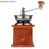 Retro Stainless Multifunction Manual Coffee Bean Grinder Wooden Nut Mill Hand Grinding Tool 