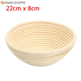 Round Banneton Brotform Rattan Basket Bread Dough Proofing Rising Loaf Proving 4 Sizes