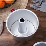 Round middle hole Alloy Chiffon Cake toast bread Pan Removable Bottom Hollow Chimney Mold DIY Baking Tools bake Model Bread box