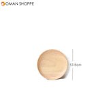 Rubber Wood Pan Plate Fruit Dishes Saucer Tea Tray Dessert Dinner Bread Wood Plate Japanese Round/Rectangle/Square/Oval Shape