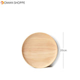 Rubber Wood Pan Plate Fruit Dishes Saucer Tea Tray Dessert Dinner Bread Wood Plate Japanese Round/Rectangle/Square/Oval Shape