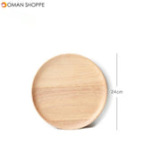 Rubber Wood Pan Plate Fruit Dishes Saucer Tea Tray Dessert Dinner Bread Wood Plate Japanese Round/Rectangle/Square/Oval Shape