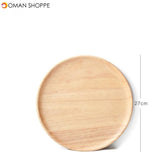 Rubber Wood Pan Plate Fruit Dishes Saucer Tea Tray Dessert Dinner Bread Wood Plate Japanese Round/Rectangle/Square/Oval Shape