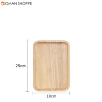 Rubber Wood Pan Plate Fruit Dishes Saucer Tea Tray Dessert Dinner Bread Wood Plate Japanese Round/Rectangle/Square/Oval Shape