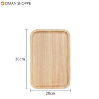 Rubber Wood Pan Plate Fruit Dishes Saucer Tea Tray Dessert Dinner Bread Wood Plate Japanese Round/Rectangle/Square/Oval Shape