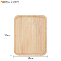 Rubber Wood Pan Plate Fruit Dishes Saucer Tea Tray Dessert Dinner Bread Wood Plate Japanese Round/Rectangle/Square/Oval Shape