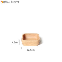 Rubber Wood Pan Plate Fruit Dishes Saucer Tea Tray Dessert Dinner Bread Wood Plate Japanese Round/Rectangle/Square/Oval Shape