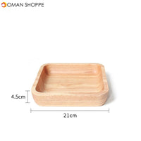 Rubber Wood Pan Plate Fruit Dishes Saucer Tea Tray Dessert Dinner Bread Wood Plate Japanese Round/Rectangle/Square/Oval Shape