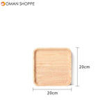 Rubber Wood Pan Plate Fruit Dishes Saucer Tea Tray Dessert Dinner Bread Wood Plate Japanese Round/Rectangle/Square/Oval Shape